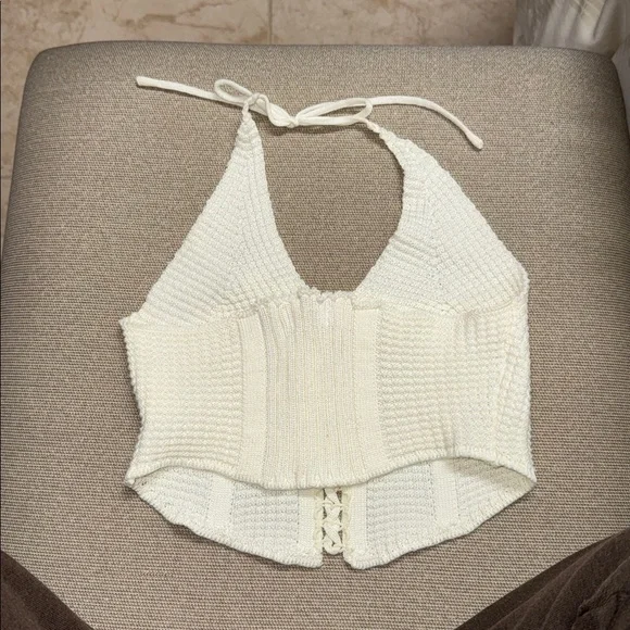 12th Tribe Ivory Knit Top - Picture 3 of 4